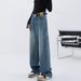 Pear-Shaped Body Wide-Leg Jeans For Women Plus Size Slimming High-Waist Straight Summer New Loose Floor-Length Pants_mkmklike.com