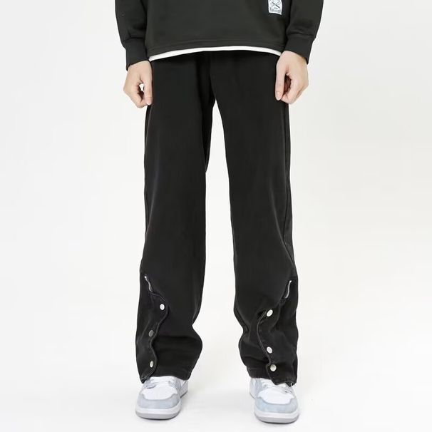 Men's Spring And Autumn Thickened Trousers, Drape, Tall, Extra Long, Straight, Slim Fit, High End, Cool, Street Style Casual Trousers_mkmklike.com