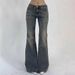 Women's High-Waisted Flare Jeans – Classic Blue Denim, Straight-to-Flare Fit, Comfortable & Stylish For Everyday Wear_mkmklike.com