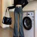 ELLE Cement Gray Retro Flared Jeans For Women, Autumn Winter 2025 New Style, Fleece Lined, Thickened, High Waist, Slim Fit,_mkmklike.com