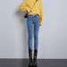 High Waist Fleece-Lined Jeans For Women - Winter Warm Stretch Skinny Pants With Vintage Wash (Blue Grey & Retro, Regular & Cropped Length)_mkmklike.com