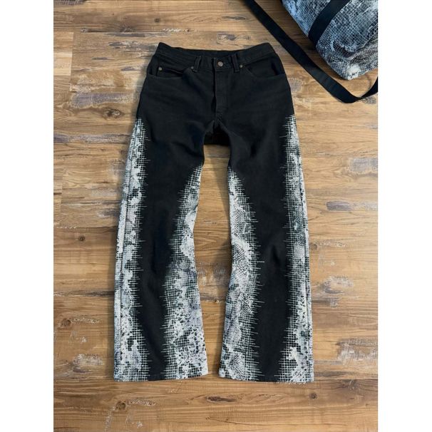 Men's Retro High Street Trend Hip Hop Straight Leg Wide Leg Casual Jeans Two Tone Digital Print_mkmklike.com