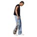 Men's Distressed Denim Jeans - High Street Fashion Ripped Jeans With Embroidery & Frayed Hem For Casual Streetwear_mkmklike.com