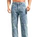 Men's Trendy Versatile Tie Dye Jacquard Wide Leg Straight Leg Jeans Autumn Winter Retro Washed Denim_mkmklike.com