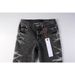 Unisex Y2K Stacked Flared Jeans, Black-Grey Fade With Zigzag Vertical Scratches, Breathable Summer Style_mkmklike.com