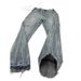 Vintage 70s Flared Jeans – Unisex High-Waisted Bell Bottoms, Distressed Hem, Washed Denim (S-3XL, No-Stretch Cotton, Retro Streetwear)_mkmklike.com