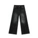 EF JEANS | 2025 Spring New American Washed Lightning Pattern Retro Straight Wide Leg Jeans Loose_mkmklike.com