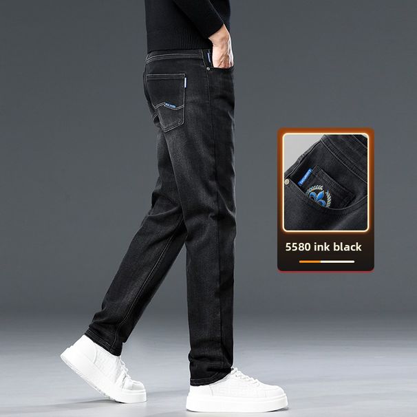 Thickened Jeans Men's Loose Straight Pants Stretch Casual Pants_mkmklike.com