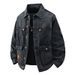 Men's Clothing Autumn Large Pocket Workwear Denim Jacket Men's Loose Casual Fashion Tops 2025 New Cross Border Trend Jacket_mkmklike.com