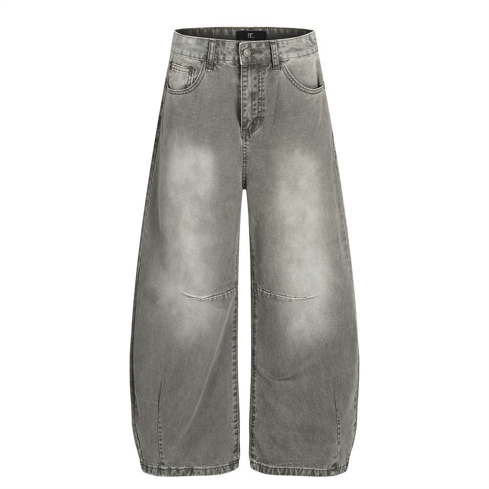 Heavyweight Vintage Saber-Cut Jeans – American Retro Wide-Leg Trousers With Anti-Fit Silhouette For Effortless Streetwear_mkmklike.com