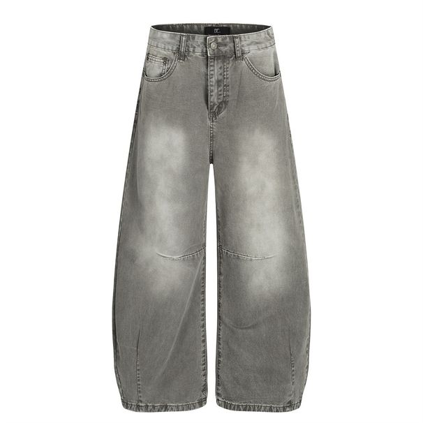 Heavyweight Vintage Saber-Cut Jeans – American Retro Wide-Leg Trousers With Anti-Fit Silhouette For Effortless Streetwear_mkmklike.com