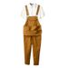 Pure Housekeeper Overalls Coffee American Style Melad Color Series Suspender Straight Men's Work Pants Youth_mkmklike.com