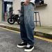 Men's Clothing American High Street Washed Retro Gradient Jeans Men's Loose Straight Trendy Ink Splash Fashion Wide Leg Pants Summer Thin_mkmklike.com