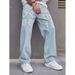 Men's Retro Loose Straight Jeans – American High Street Vintage Denim Pants (S-XXXL, Light/Dark Blue/Black/White)_mkmklike.com
