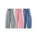 CATTEEIUS Vintage Washed Distressed Jeans Retro Straight-Leg Denim Jeans for Men And Women_mkmklike.com
