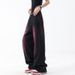 Women's Clothing Retro Spring And Summer New Graffiti Washed Jeans For Women Retro Design Straight Wide Leg Trousers Pants_mkmklike.com