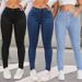 High-Waist Skinny Jeans For Women - Butt-Lifting Stretch Denim Pants (Sizes 25-32, Black, Grey, Blue)_mkmklike.com
