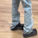 Men's High Street Hip Hop Washed Denim Jeans Cross Border Style Ripped Knees Casual Loose Straight Leg Trousers_mkmklike.com