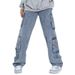 Men's Clothing Fashion Brand Workwear Men's Multi Pocket Heavyweight High Street Jeans Casual Pants Design Retro Spring And Autumn Pants Blue_mkmklike.com