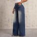 Women's Clothing Vintage Embroidered Flare Jeans For Women - High Waist Wide Leg Denim Pants, Cotton Blend Casual Trousers, Elegant Office Wear_mkmklike.com