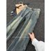 Men's Trendy Pleated Cargo Jeans Loose Straight Leg Shark Gill Style High Street American Retro Flared Trousers_mkmklike.com