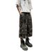 Men's American Retro Camouflage Cropped Jeans Trendy Summer Washed Frayed Edges Multi Pocket Loose Cargo Shorts_mkmklike.com