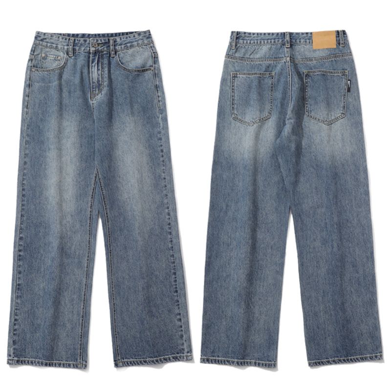 Men’s Vintage Washed Denim Jeans – Loose Fit High Street Summer Staple (S-XXXL)_mkmklike.com