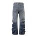 Street Style Layered Floor-Length Denim Men's Hippie Trend Niche Loose Casual Gradient Washed Floor Pants_mkmklike.com