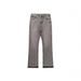 Vintage-Inspired Washed Gray Frayed Hem Flared Jeans - Cleanfit Stretch Denim Pants For Men & Women Fashion Trends_mkmklike.com