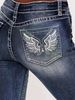 "High-Waisted Distressed Jeans – Women's Stretch Denim With Embroidered Details"_mkmklike.com