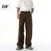 EF JEANS | 2025 Spring New Korean Version Vibe Style Simple Solid Color Washed Jeans Straight Casual Pants_mkmklike.com