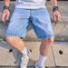 Men's Summer Shorts Stylish Casual Denim Mid-Length Tight Fit Cotton Stretch-Free Washed Streetwear_mkmklike.com