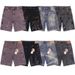 Cross Border European And American Trendy Brands Loose Men's And Women's Casual Denim Shorts Diamond Washed Water Pants Straight Pants Shorts_mkmklike.com