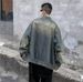 Retro Washed Vintage Denim Jacket, Loose Casual Zipper Jacket, Top_mkmklike.com