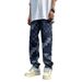 Men's Clothing Checkerboard jeans men's four seasons mosaic straight pants loose casual trousers high street trousers_mkmklike.com