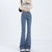 ELLE Black Flared Jeans For Women 2026 New High Waist Petite Slim Fit Slimming Bootcut Pants Spring Autumn_mkmklike.com