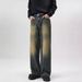 Straight Loose Casual Youth Business Pants Wide Leg Jeans Men's Floor-Length Trousers_mkmklike.com