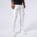 Men's Clothing Elastic Hot Diamond White Jeans Men Ripped Patch Slim Fit Skinny Tight Pants Men_mkmklike.com