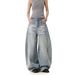 2025 Spring New Side Folding Wash Water Wide Leg Jeans For Men, Loose And Slimming, Casual Floor Pants_mkmklike.com