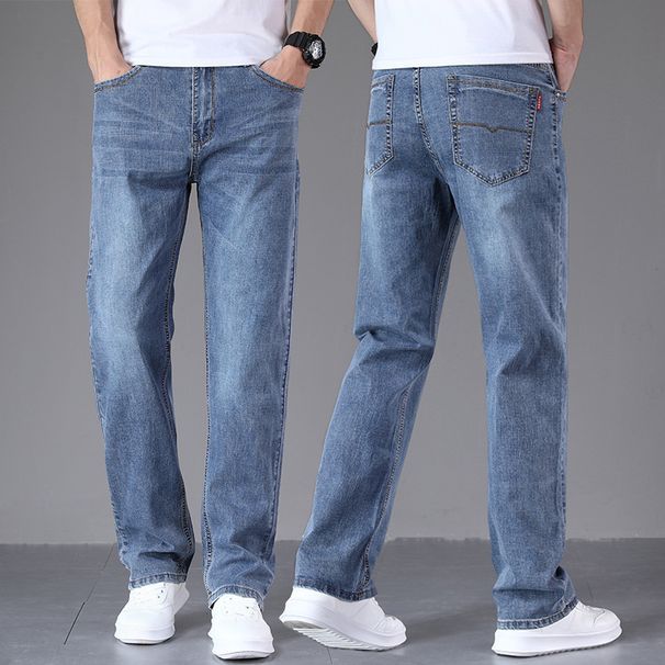 High-end Wide-leg Jeans Men's Straight Loose Spring And Autumn Men's Pants New Trendy Season Elastic Casual Pants_mkmklike.com