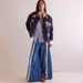 Women's Clothing Fashion Retro Personality Row Split Color Matching Wide Leg Mopping Denim Trousers_mkmklike.com