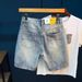 Men's Ripped Denim Shorts Trendy Thin Straight Leg Mid Length Pants Summer Style Loose Fit Five Point High Street Cool And Stylish_mkmklike.com
