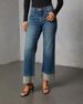 Women's Clothing Fashionable Casual Straight Leg Jeans Rhinestone Washed_mkmklike.com