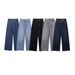 European And American Cross-border Clothing Wholesale: Women's Double-breasted High-waisted Wide-leg Jeans_mkmklike.com