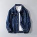 New Denim Jacket Men's Washed Simple Style Casual Jacket Men's Fattening Increase Retro Jacket Trend_mkmklike.com