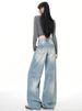 American Retro Straight-leg Wide-leg Jeans For Women, Early Spring 2026 New Model, Light Blue, Loose, Slimming,_mkmklike.com