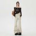 Autumn And Winter American-style Design Multi-pocket Flared Straight High-waisted Women's Jeans, Floor-length Cargo_mkmklike.com