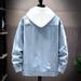 Men's Clothing Loose Denim Jacket Men's Distressed Denim Jacket – Oversized Korean Style Casual Coat With Ripped Details For Spring & Autumn_mkmklike.com