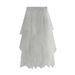 Irregular mesh skirt women's medium length 2024 spring new gauze skirt high waist versatile slim skirt 8063_mkmklike.com