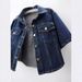 Chicco 2023 Summer New Versatile Sleeve Denim Jacket Women, Short Loose Korean Style Top, Small Shawl Cardigan For Outerwear_mkmklike.com